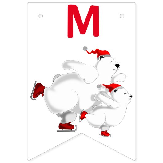 Vrolijk kerstfeest - Vrolijk kerstfeest Beren Vlaggetjes (Tweede vlag)