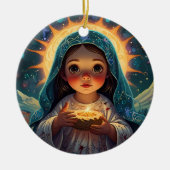 Vrolijk kerstfeest vrolijk seizoen keramisch ornament (Voorkant)