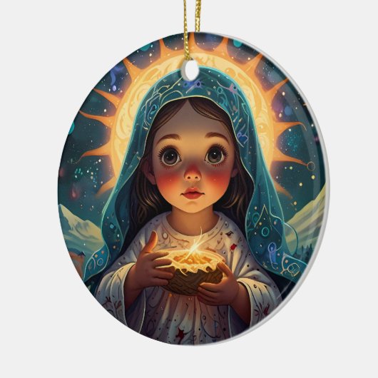 Vrolijk kerstfeest vrolijk seizoen keramisch ornament (Links)