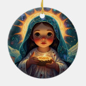 Vrolijk kerstfeest vrolijk seizoen keramisch ornament (Achterkant)