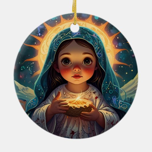 Vrolijk kerstfeest vrolijk seizoen keramisch ornament (Achterkant)