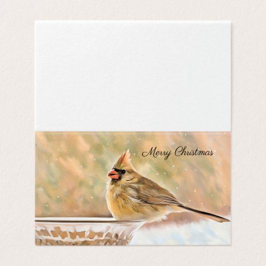 Vrolijk Kerstfeest - Vrouw Kardinaal Kaart (Buitenkant ongevouwen)