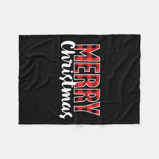 Vrolijk Kerstfeest Vrouwen Mannen Kinder Rode Buff Fleece Deken (Voorkant (Horizontaal))