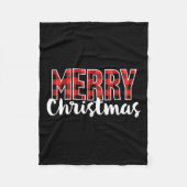 Vrolijk Kerstfeest Vrouwen Mannen Kinder Rode Buff Fleece Deken (Voorkant)