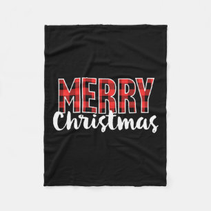 Vrolijk Kerstfeest Vrouwen Mannen Kinder Rode Buff Fleece Deken