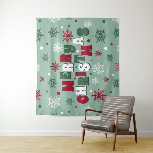 Vrolijk kerstfeest wandkleed (In situ)