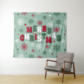 Vrolijk kerstfeest wandkleed (In Situ (horizontaal))
