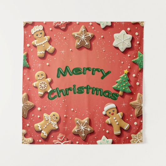 Vrolijk kerstfeest wandkleed (Voorkant)