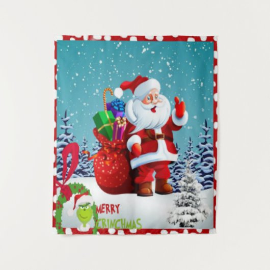 Vrolijk kerstfeest wandkleed (Voorkant)