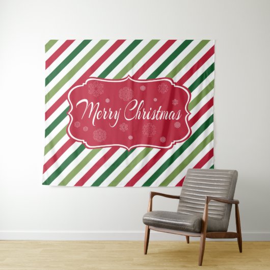 Vrolijk kerstfeest wandkleed (In Situ (horizontaal))