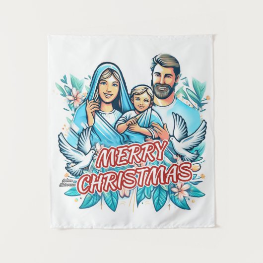 Vrolijk kerstfeest wandkleed (Voorkant)