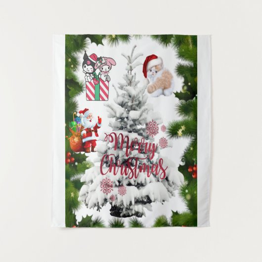 Vrolijk kerstfeest wandkleed (Voorkant)