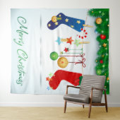 Vrolijk kerstfeest wandkleed (In Situ (horizontaal))