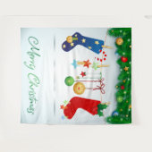 Vrolijk kerstfeest wandkleed (Voorkant (horizontaal))