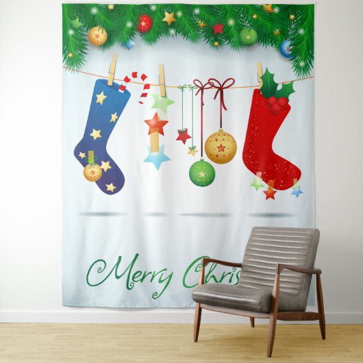 Vrolijk kerstfeest  wandkleed (In situ)