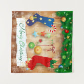 Vrolijk kerstfeest wandkleed (Voorkant (horizontaal))