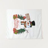 Vrolijk kerstfeest wandkleed (Voorkant (horizontaal))