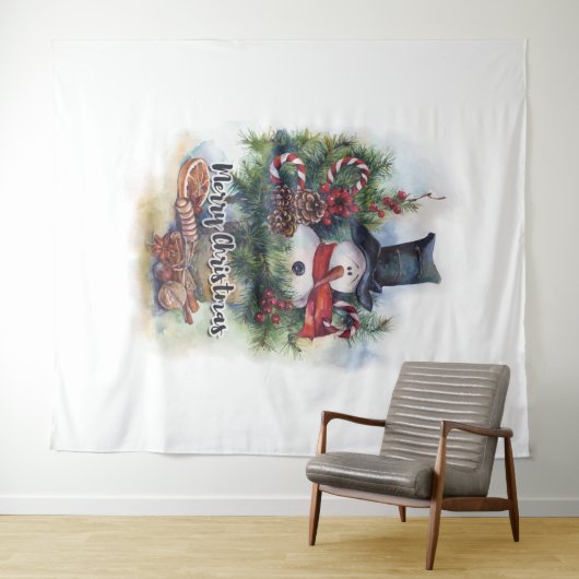Vrolijk kerstfeest wandkleed (In Situ (horizontaal))