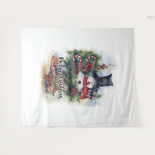 Vrolijk kerstfeest wandkleed (Voorkant (horizontaal))