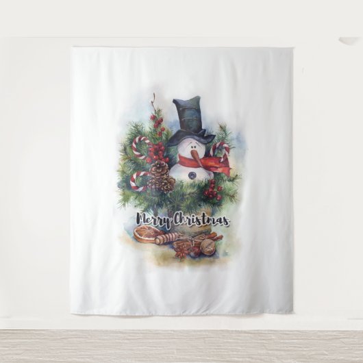 Vrolijk kerstfeest wandkleed (Voorkant)