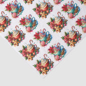 Vrolijk kerstfeest warme cacao en koekjes tissuepapier (Detail)