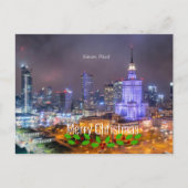 Vrolijk kerstfeest - Warschau, Polen Briefkaart (Voorkant)