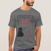 Vrolijk kerstfeest wat? Black Cat Stole kerst Ug T-shirt (Voorkant)