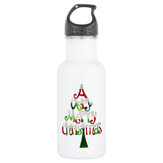 Vrolijk kerstfeest waterfles  (Voorkant)