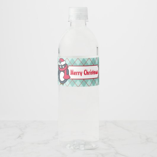 Vrolijk kerstfeest waterflesetiketten Stickers (Voorkant)