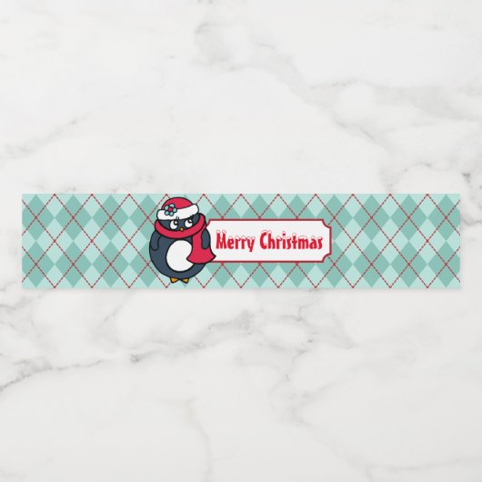 Vrolijk kerstfeest waterflesetiketten Stickers (Enkel label)