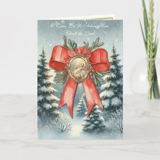 Vrolijk Kerstfeest Waterverf Baby Jesus Feestdagen Kaart (Voorkant)