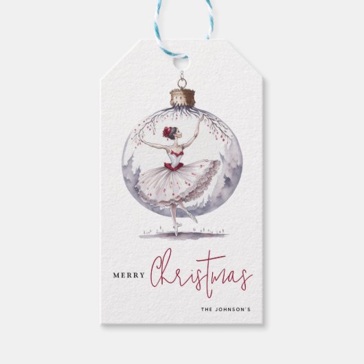 Vrolijk kerstfeest Waterverf Bauble Cadeaulabel (Voorkant)