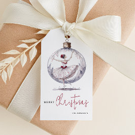 Vrolijk kerstfeest Waterverf Bauble Cadeaulabel