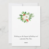 Vrolijk kerstfeest Waterverf Berries Greenery Wrea Feestdagenkaart (Achterkant)