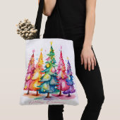 Vrolijk kerstfeest Waterverf Canvas tas (Dichtbij)