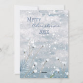 Vrolijk kerstfeest Waterverf Deer Snow Scene Name Feestdagenkaart (Achterkant)