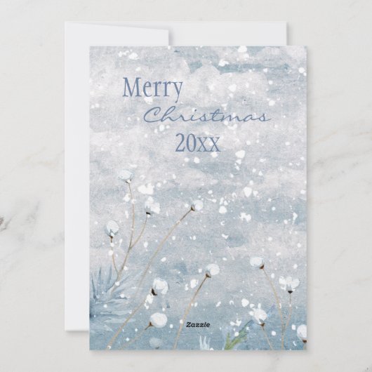 Vrolijk kerstfeest Waterverf Deer Snow Scene Name Feestdagenkaart (Achterkant)