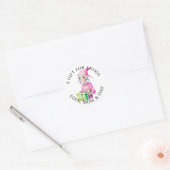 vrolijk kerstfeest |  Waterverf Elf Ronde Sticker (Envelop)