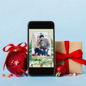 Vrolijk Kerstfeest Waterverf Foto Kerstbomen Feestdagenkaart