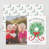Vrolijk kerstfeest Waterverf foto's Feestdagenkaart (Voorkant / Achterkant)