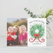 Vrolijk kerstfeest Waterverf foto's Feestdagenkaart (Staand voorkant)