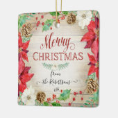Vrolijk kerstfeest Waterverf foto's Keramisch Ornament (Links)