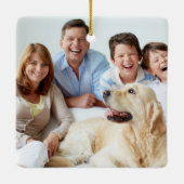 Vrolijk kerstfeest Waterverf foto's Keramisch Ornament (Achterkant)