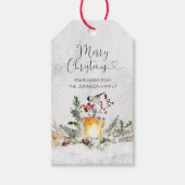 Vrolijk kerstfeest waterverf gepersonaliseerd cadeaulabel (Voorkant)