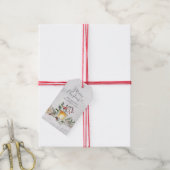Vrolijk kerstfeest waterverf gepersonaliseerd cadeaulabel (Met Touw)