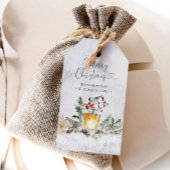 Vrolijk kerstfeest waterverf gepersonaliseerd cadeaulabel