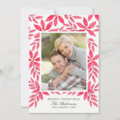 Vrolijk kerstfeest Waterverf Geschilderd Poinsetti Feestdagenkaart (Voorkant)