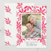 Vrolijk kerstfeest Waterverf Geschilderd Poinsetti Feestdagenkaart (Voorkant / Achterkant)