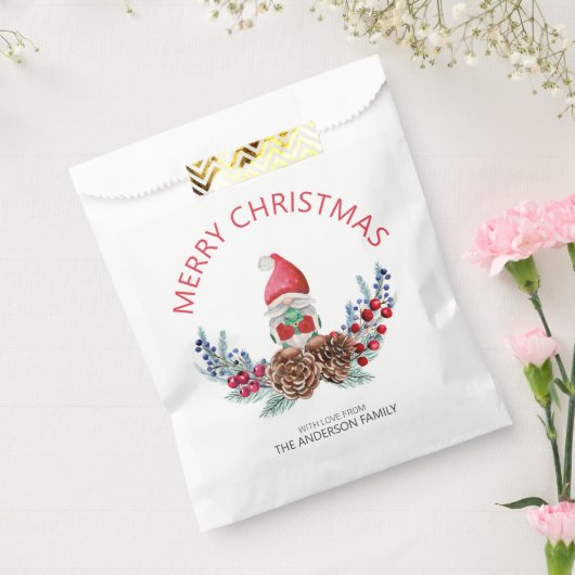 Vrolijk kerstfeest Waterverf Gnome Bedankzakje (Gezegeld)