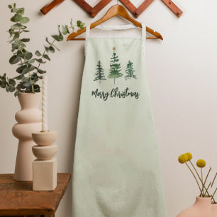 Vrolijk Kerstfeest Waterverf Gouden ster Schort